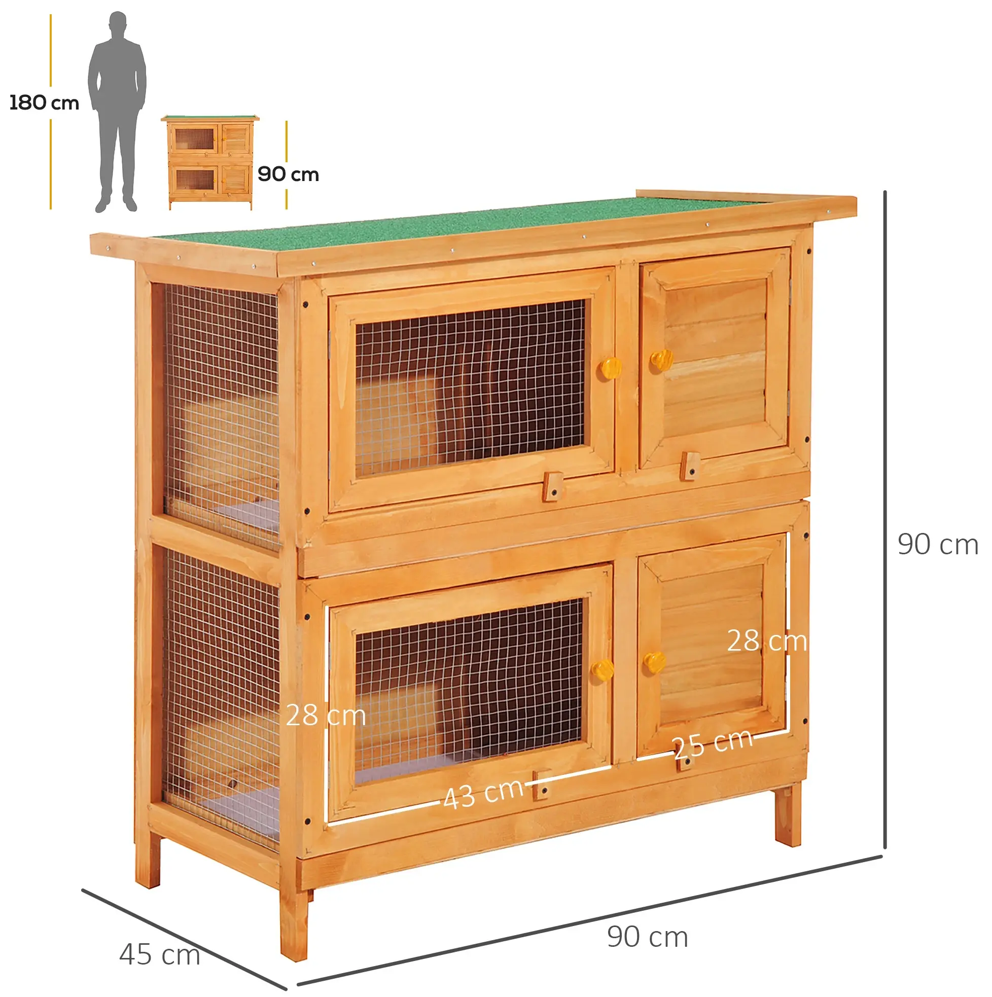 Домик для кроликов и грызунов PawHut D51-069 (Natural) - 6