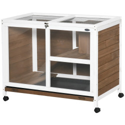 Домик для кроликов и грызунов PawHut D51-124BN (Brown/White) Thumb