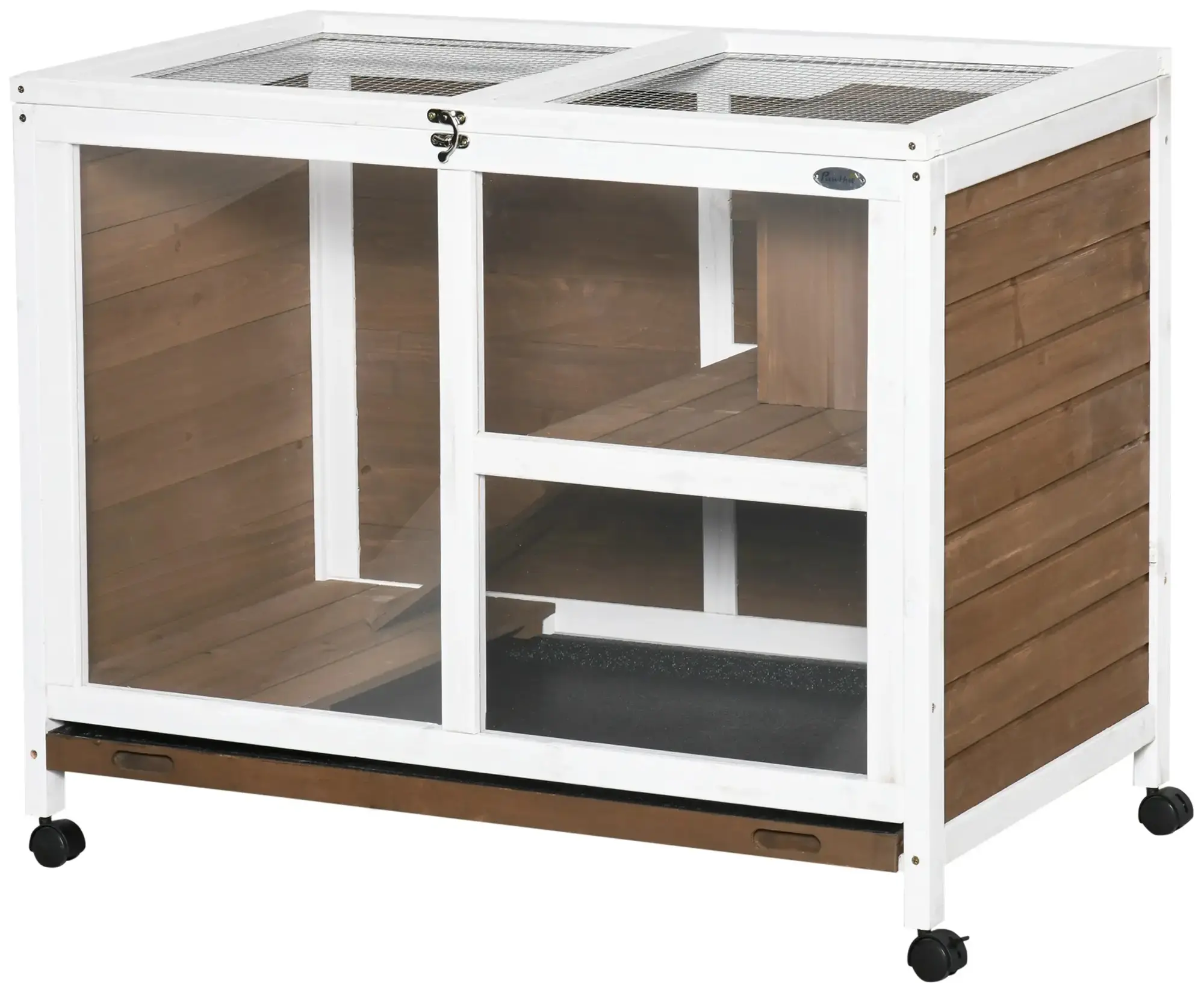 Домик для кроликов и грызунов PawHut D51-124BN (Brown/White) - 2