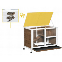 Домик для кроликов и грызунов PawHut D51-124BN (Brown/White) Thumb