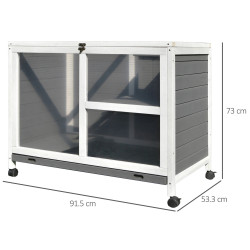 Домик для кроликов и грызунов PawHut D51-124GY (Grey) Thumb