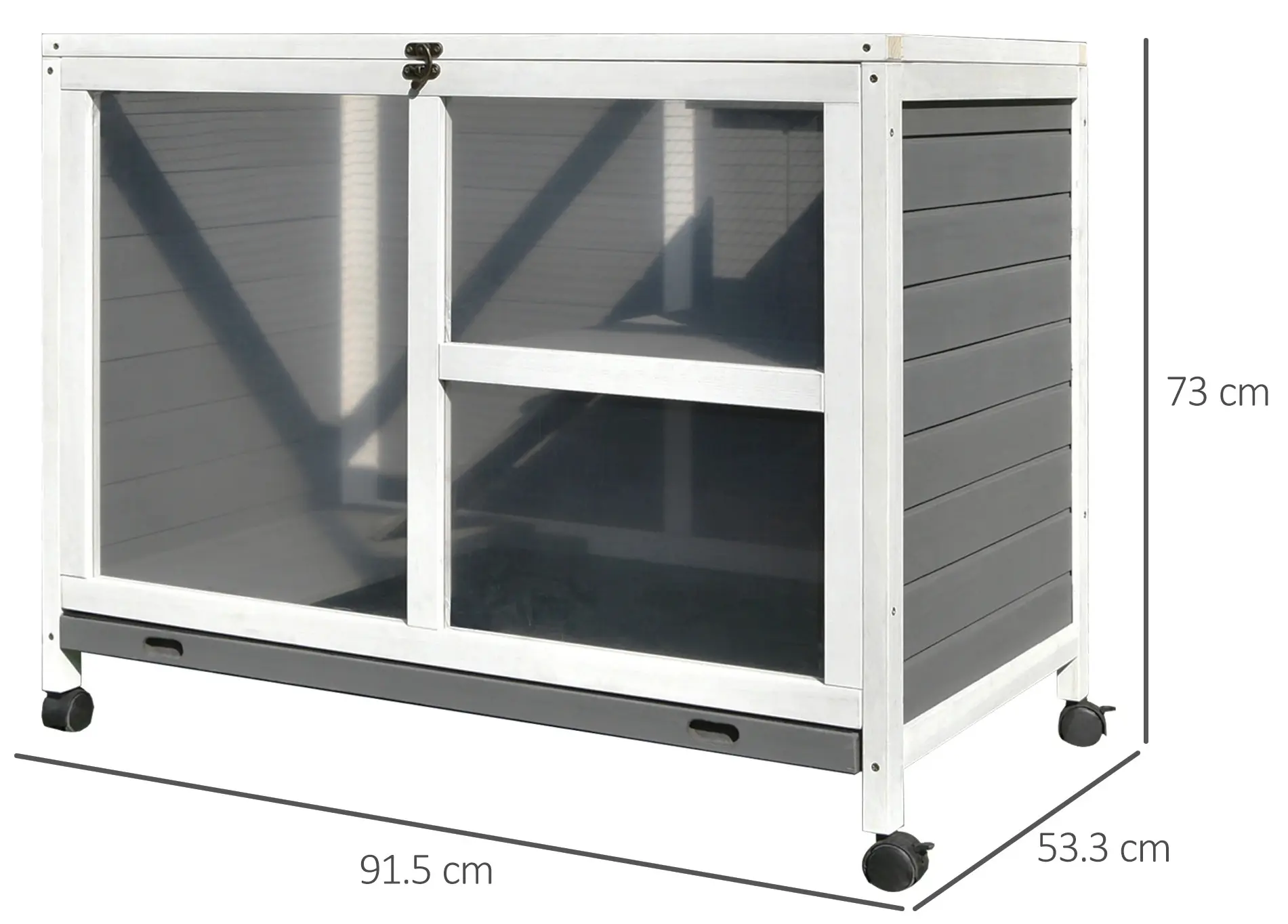 Домик для кроликов и грызунов PawHut D51-124GY (Grey) - 2