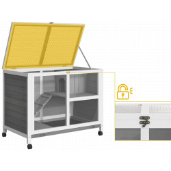 Домик для кроликов и грызунов PawHut D51-124GY (Grey) Thumb