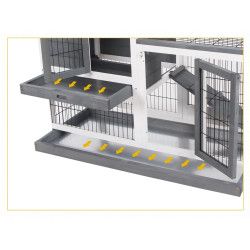 Casuta pentru iepuri si rozatoare PawHut D51-125 (Grey/White) Thumb