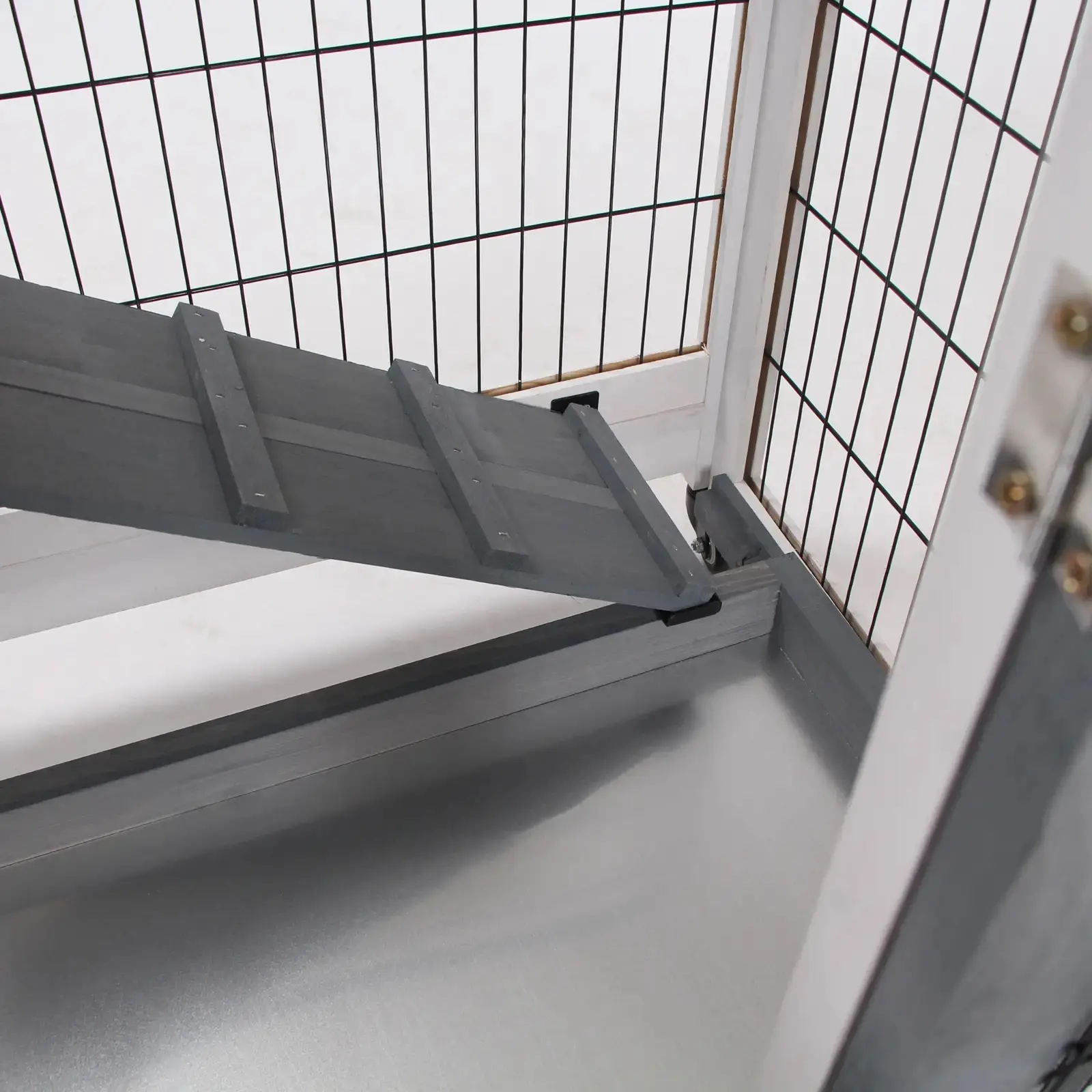 Casuta pentru iepuri si rozatoare PawHut D51-125 (Grey/White) - 5