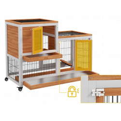 Casuta pentru iepuri si rozatoare PawHut D51-125V00YL (Natural/White) Thumb