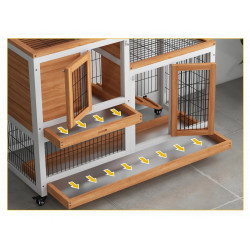 Casuta pentru iepuri si rozatoare PawHut D51-125V00YL (Natural/White) Thumb