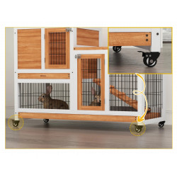 Casuta pentru iepuri si rozatoare PawHut D51-125V00YL (Natural/White) Thumb