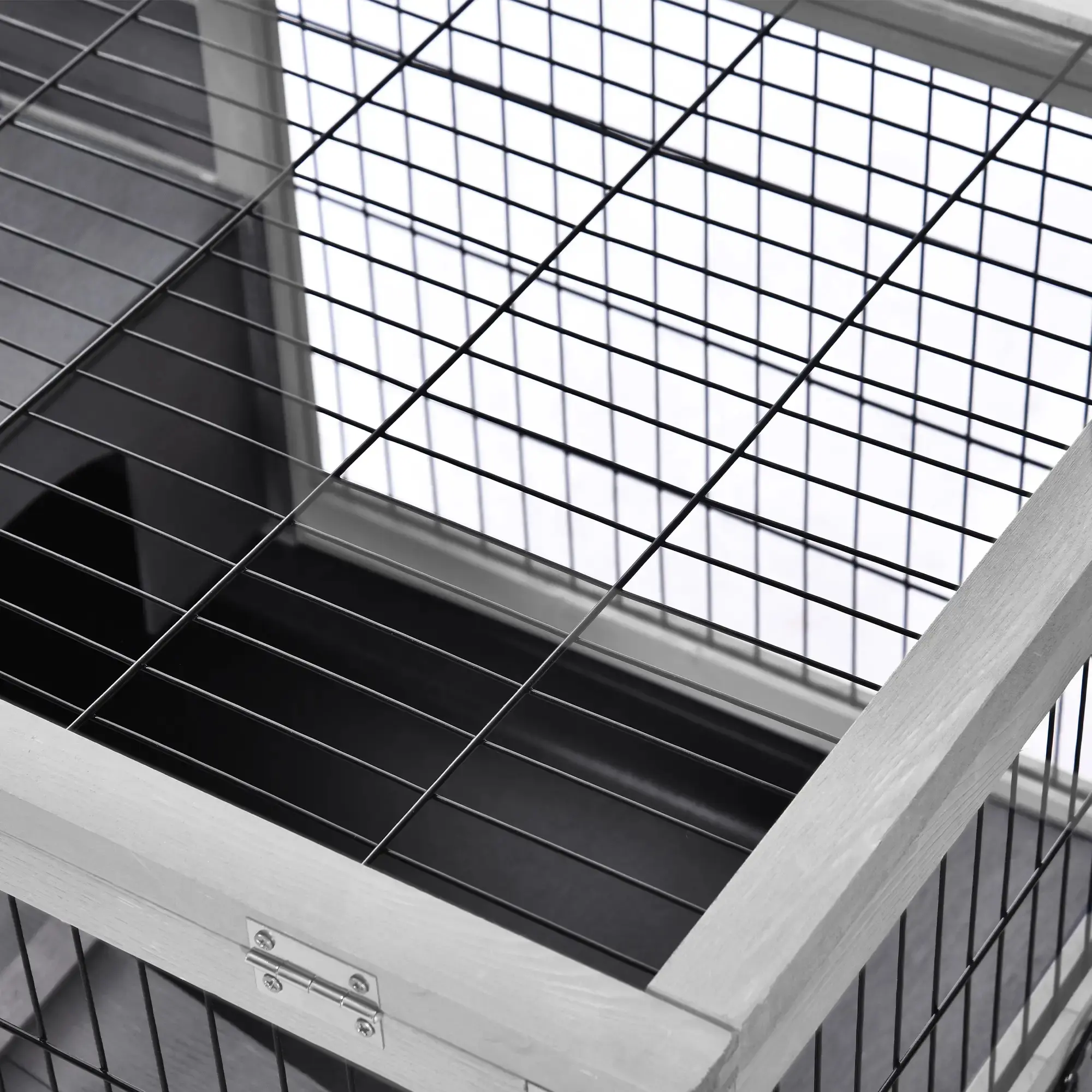 Домик для кроликов и грызунов PawHut D51-126GY (Grey/White) - 4