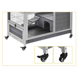 Домик для кроликов и грызунов PawHut D51-126GY (Grey/White) Thumb