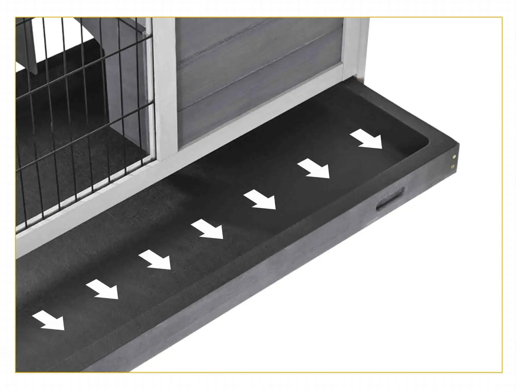 Домик для кроликов и грызунов PawHut D51-126GY (Grey/White) - 7