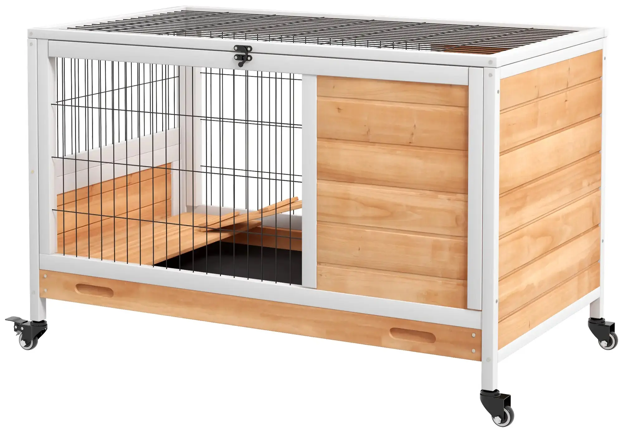 Домик для кроликов и грызунов PawHut D51-126V00YL (Natural/White) - 2