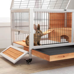 Домик для кроликов и грызунов PawHut D51-126V00YL (Natural/White) Thumb