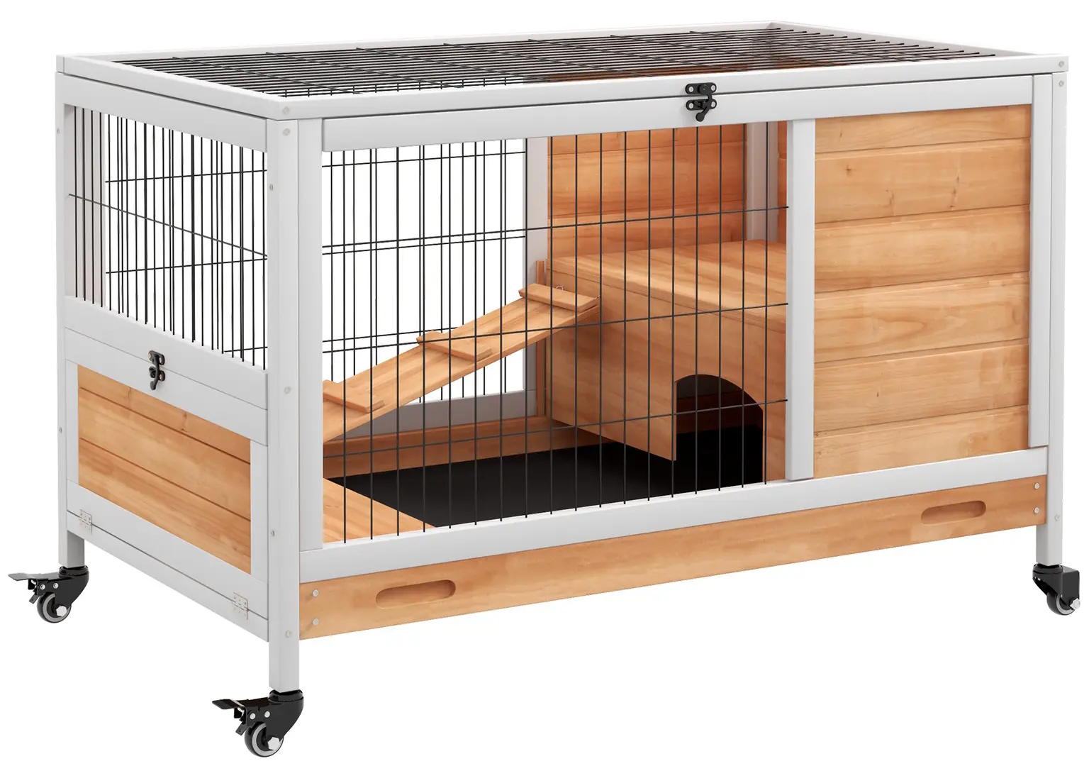 Домик для кроликов и грызунов PawHut D51-126V00YL (Natural/White)