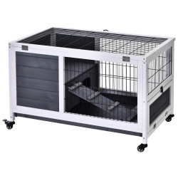 Домик для кроликов и грызунов PawHut D51-126WT (Grey/White)