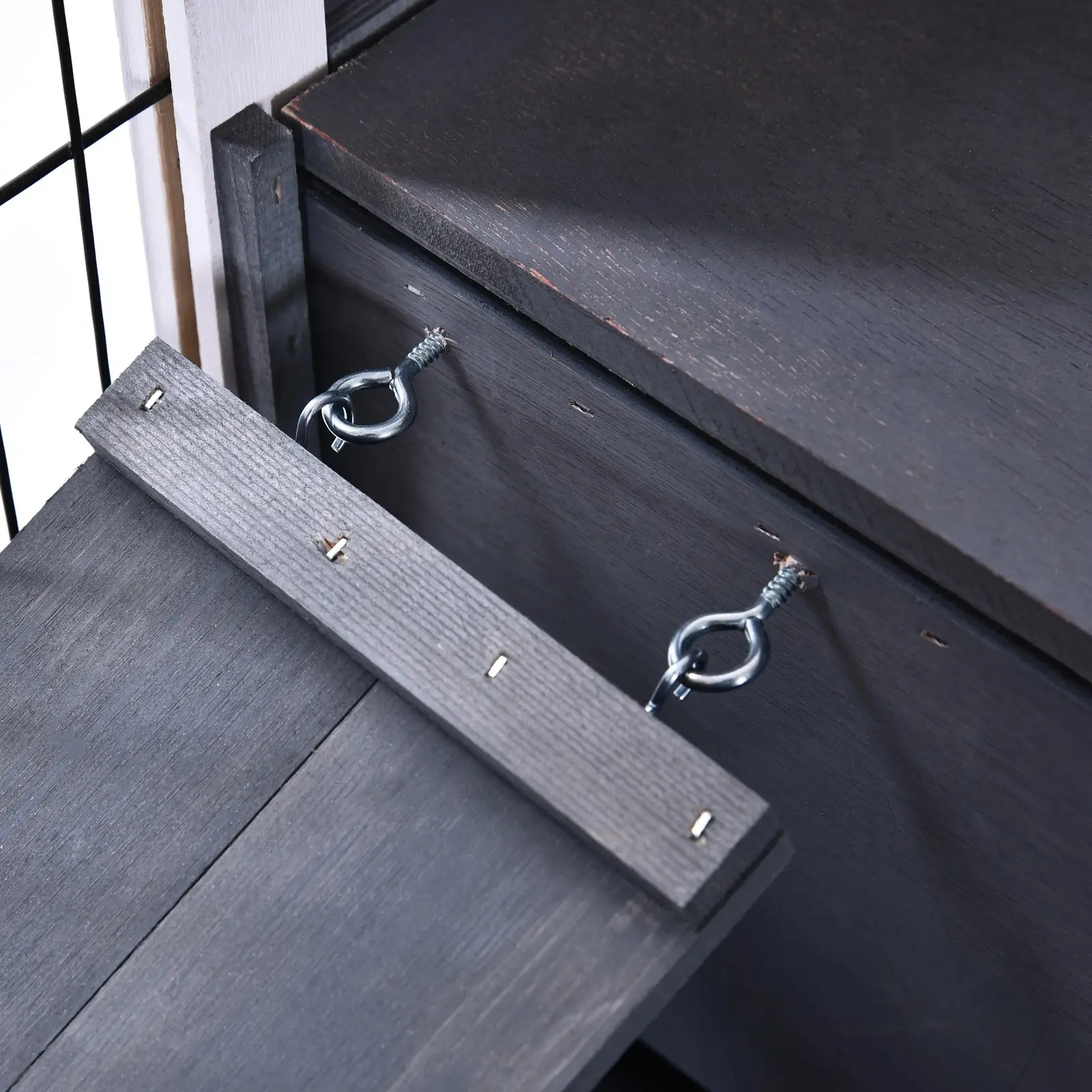 Casuta pentru iepuri si rozatoare PawHut D51-126WT (Grey/White) - 4