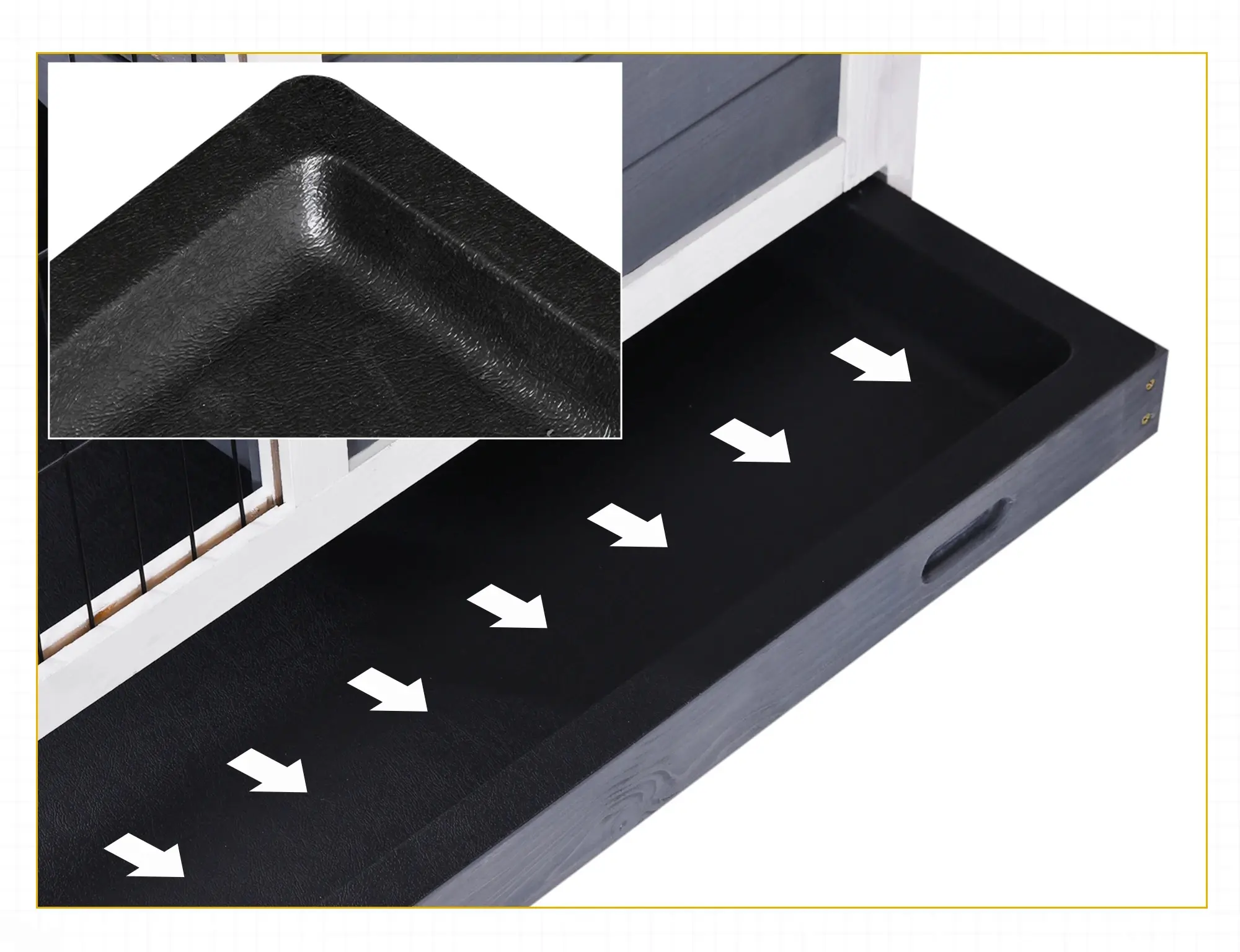 Casuta pentru iepuri si rozatoare PawHut D51-126WT (Grey/White) - 6