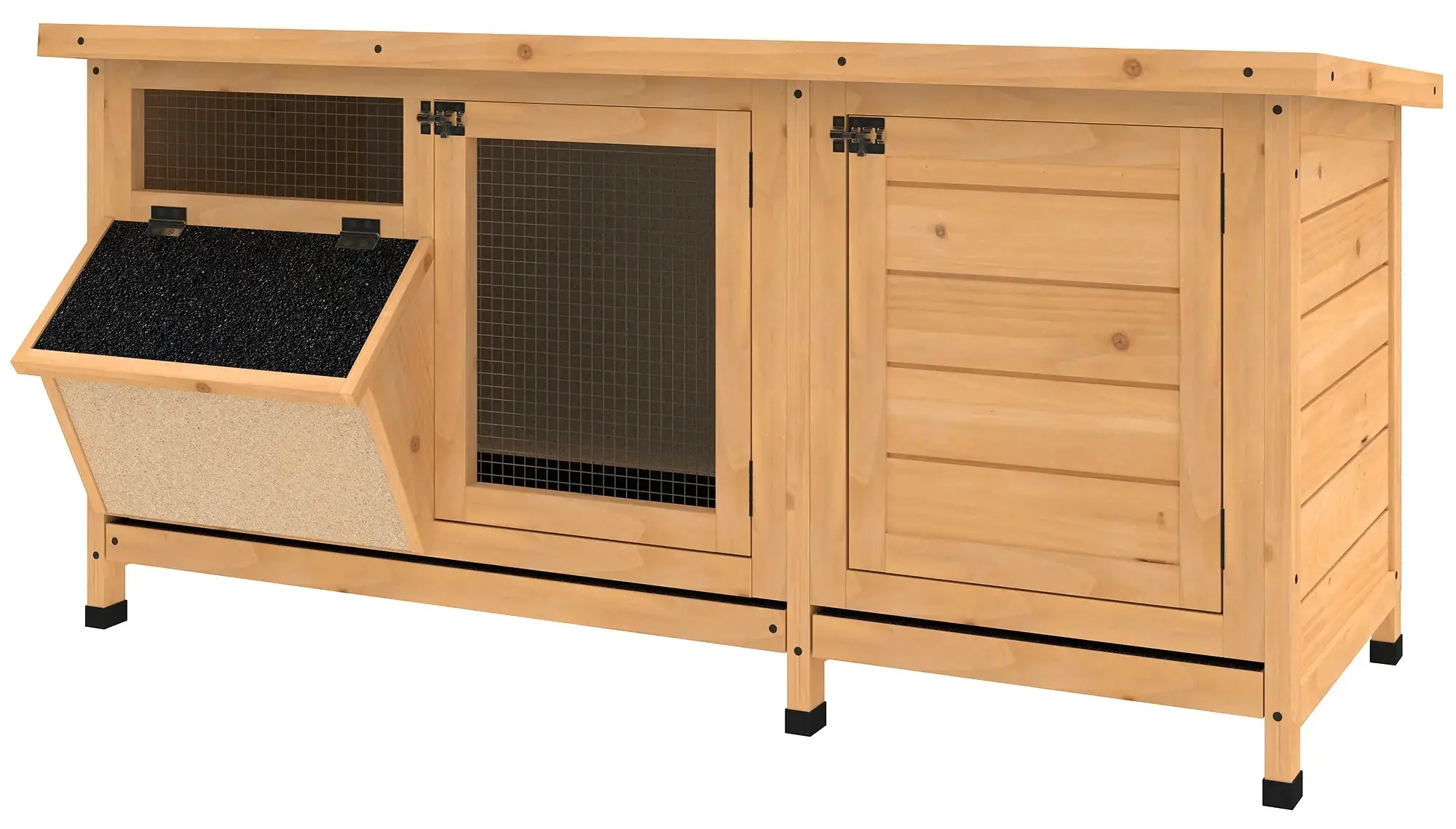 Casuta pentru iepuri si rozatoare PawHut D51-132YL (Natural) - 2