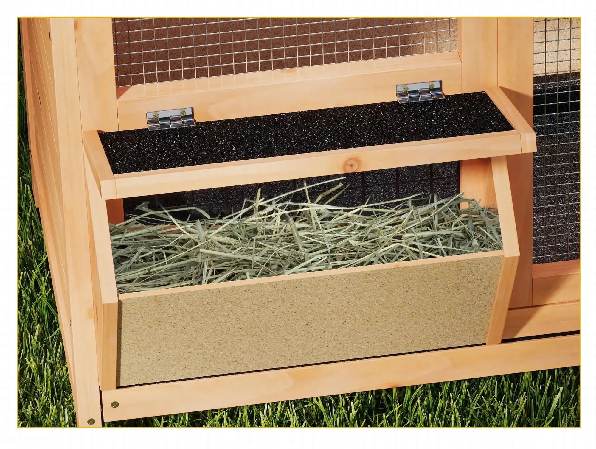 Casuta pentru iepuri si rozatoare PawHut D51-132YL (Natural) - 5