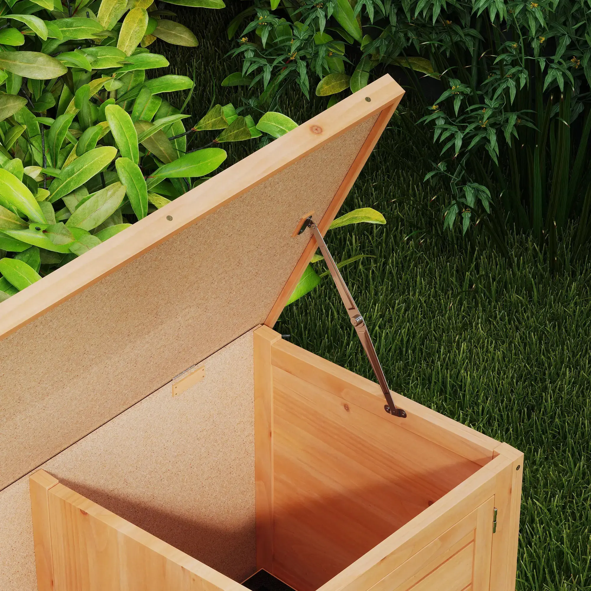 Casuta pentru iepuri si rozatoare PawHut D51-132YL (Natural) - 6