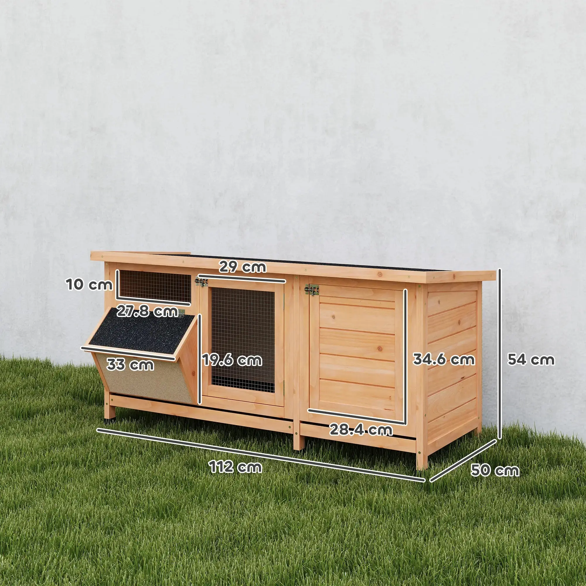 Casuta pentru iepuri si rozatoare PawHut D51-132YL (Natural) - 7