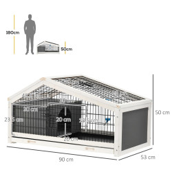 Домик для кроликов и грызунов PawHut D51-334V00CG (Grey/White) Thumb
