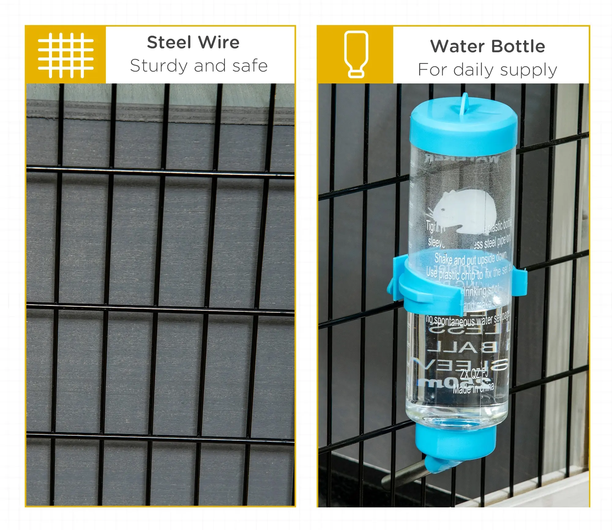 Домик для кроликов и грызунов PawHut D51-334V00CG (Grey/White) - 3