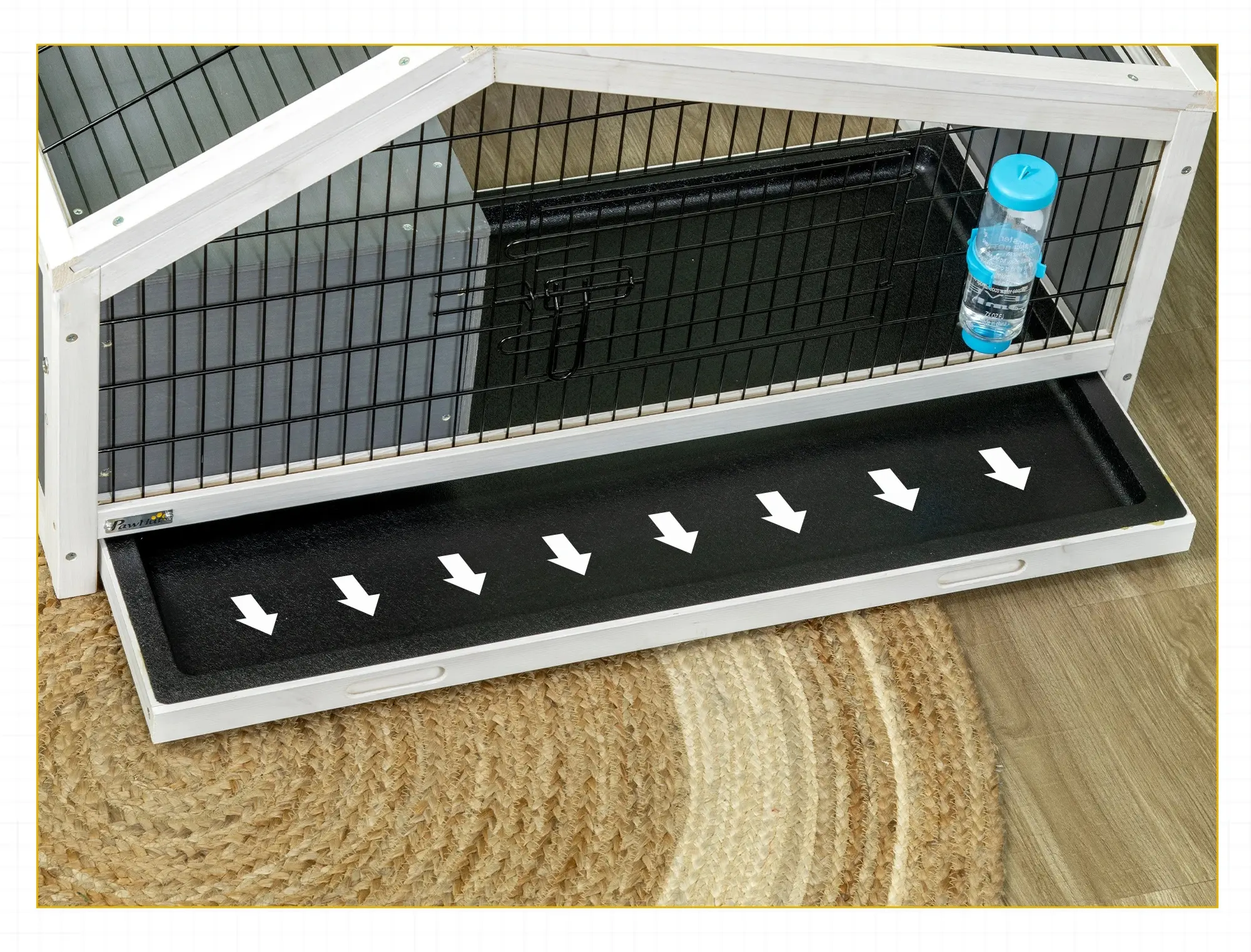 Домик для кроликов и грызунов PawHut D51-334V00CG (Grey/White) - 4