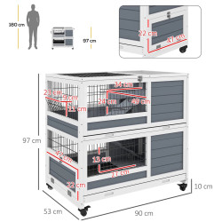 Домик для кроликов и грызунов PawHut D51-415V00GY (Grey) Thumb