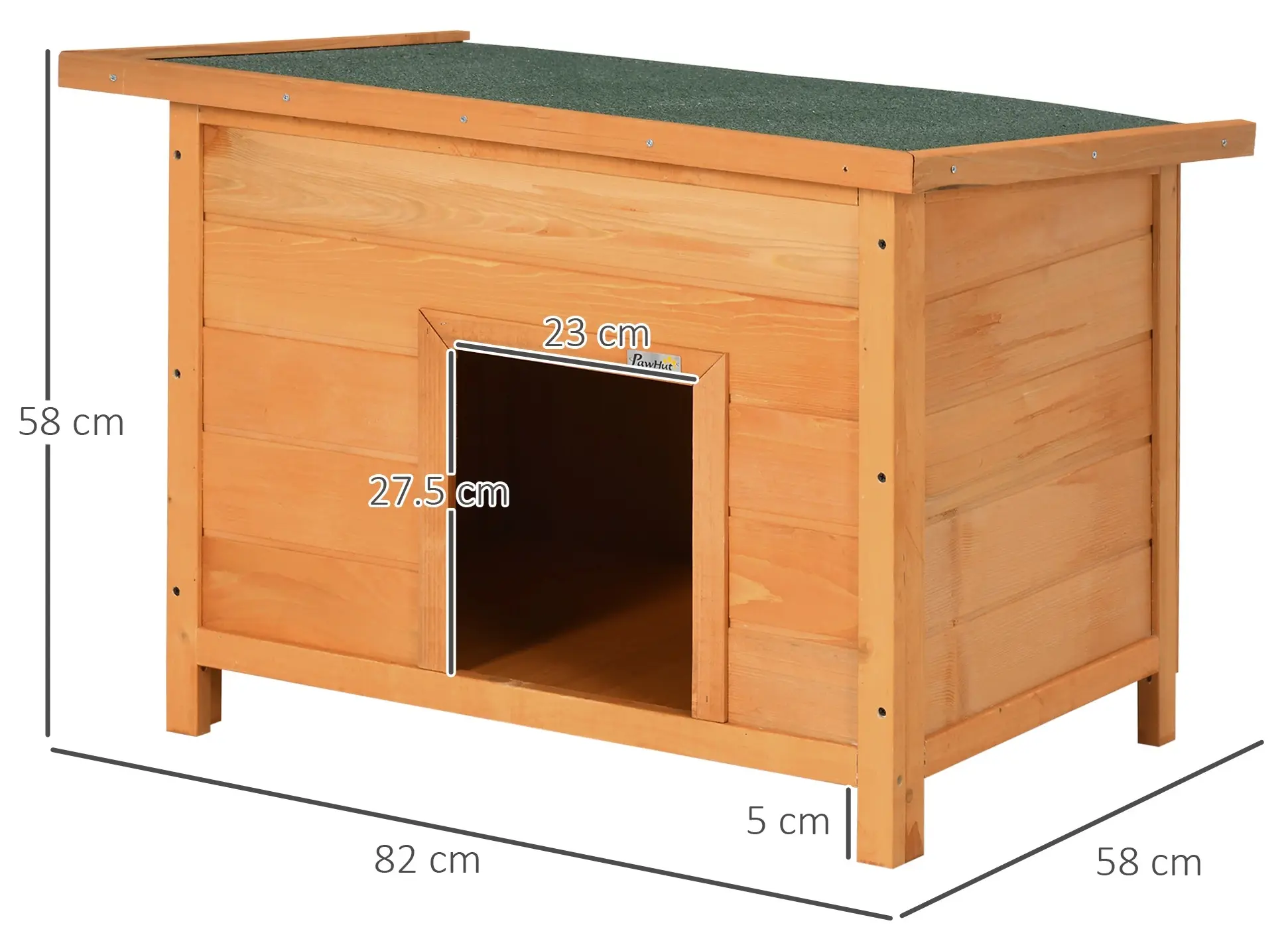 Casuta pentru caini PawHut D02-014 (Natural/Green) - 3