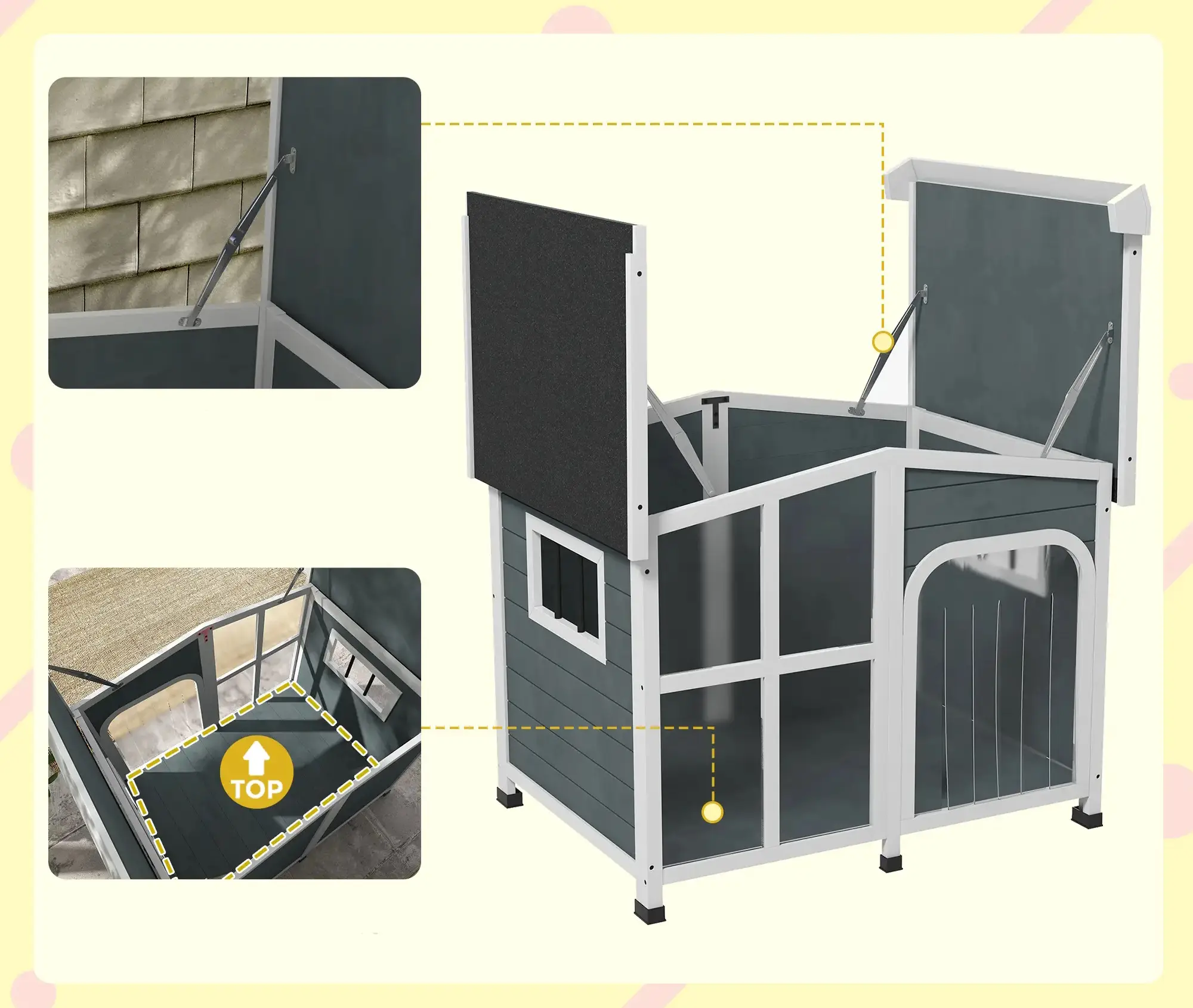 Домик для собак PawHut D02-141V03CG (Dark Grey) - 6