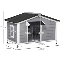 Casuta pentru caini PawHut D02-143V01GY (Grey/Black) Thumb