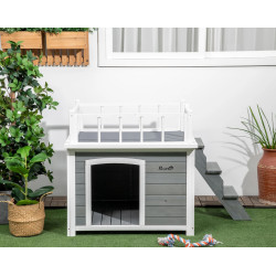 Домик для собак PawHut D02-145V00LG (Light Grey/White) Thumb