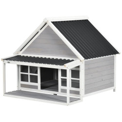 Домик для собак PawHut D02-146V00LG (Light Grey/Black) Thumb