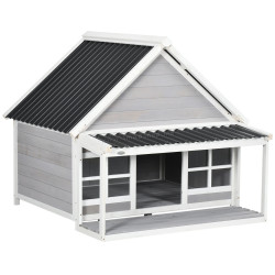 Домик для собак PawHut D02-146V00LG (Light Grey/Black)