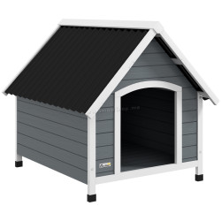 Домик для собак PawHut D02-174V01GY (Grey/Black)