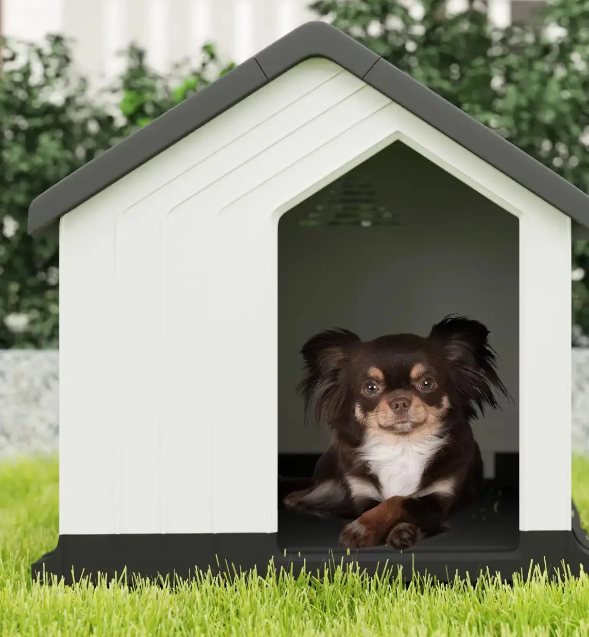 Домик для собак PawHut D02-195V00GY (Grey/White) - 4