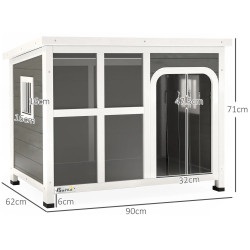 Домик для собак PawHut D02-200V00LG (Light Grey/White) Thumb