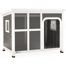 Домик для собак PawHut D02-200V00LG (Light Grey/White)