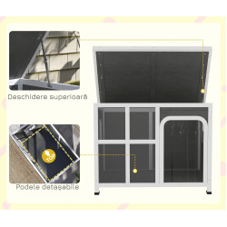 Домик для собак PawHut D02-200V00LG (Light Grey/White) Thumb