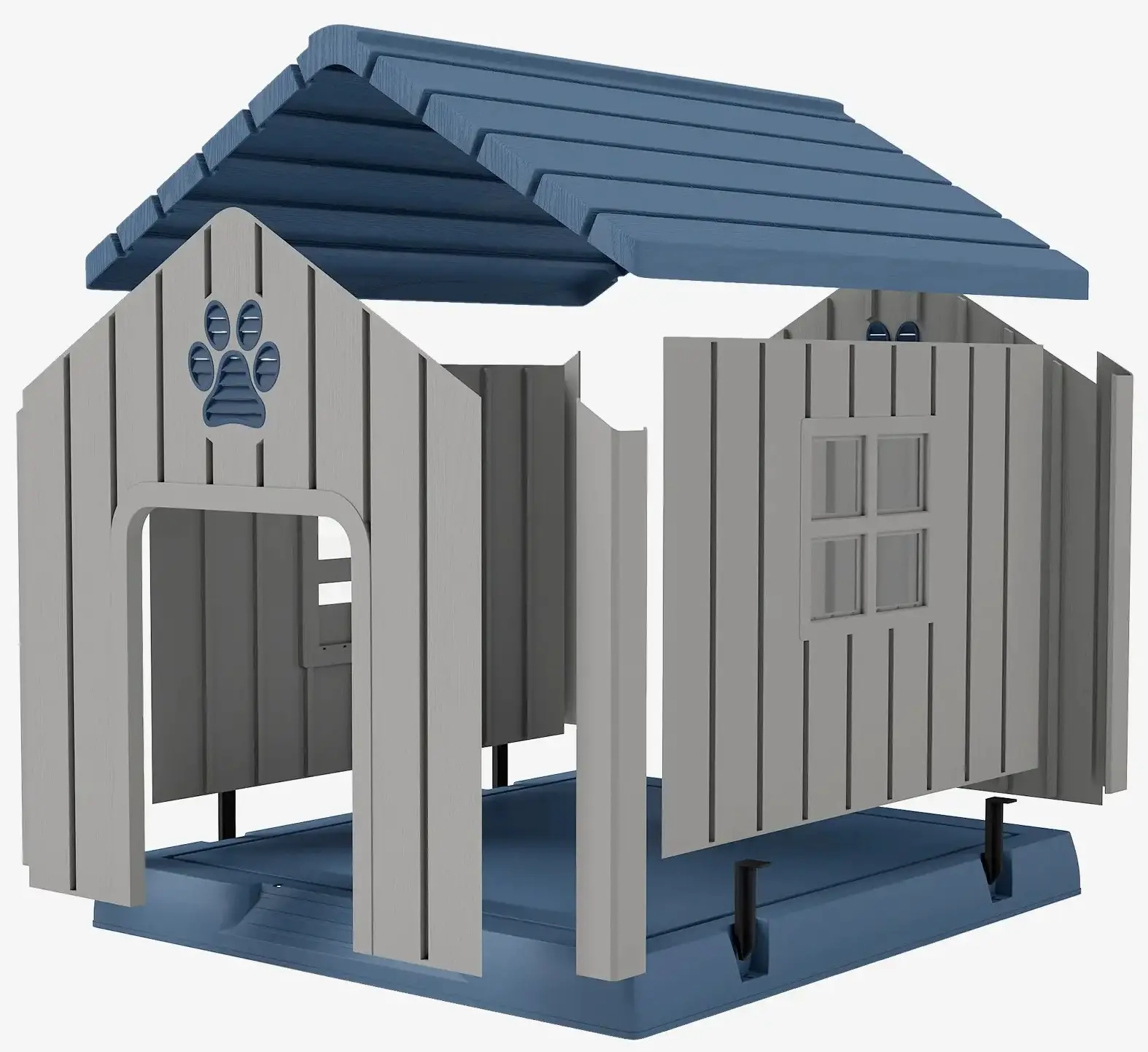 Домик для собак PawHut D02-247V00GY (Grey/Blue) - 3