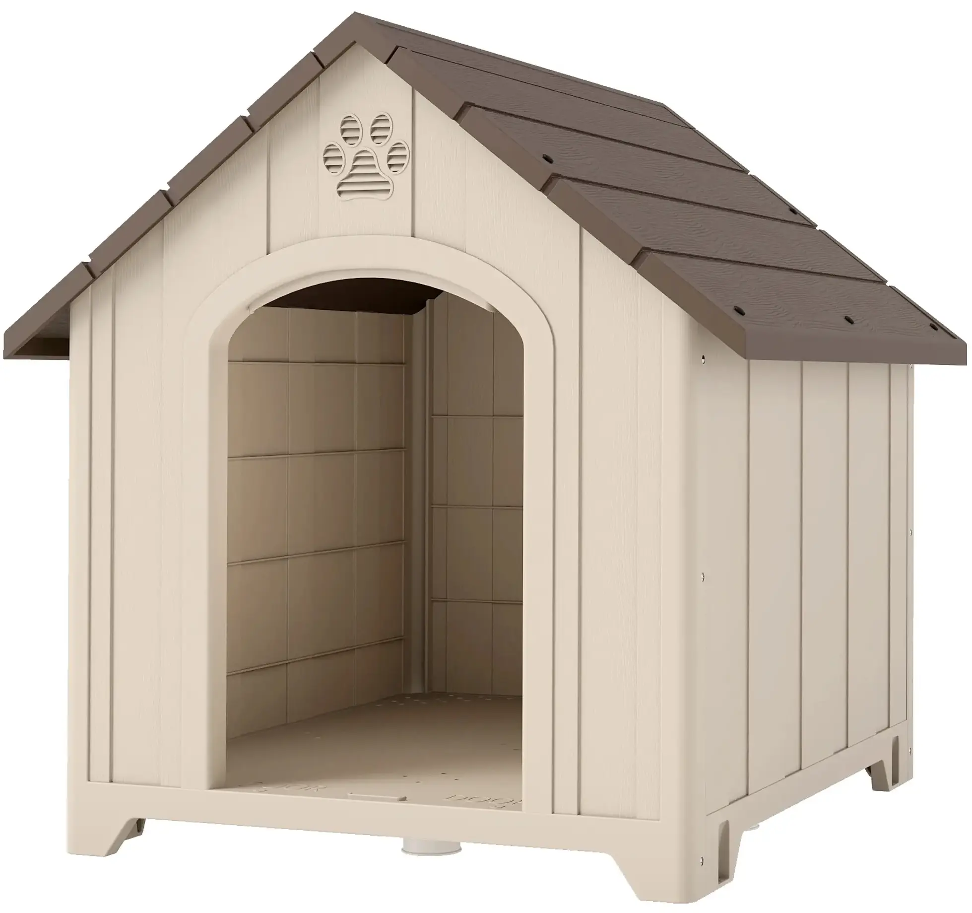 Casuta pentru caini PawHut D02-266V00BG 88x78x89 cm (Beige/Brown) - 2