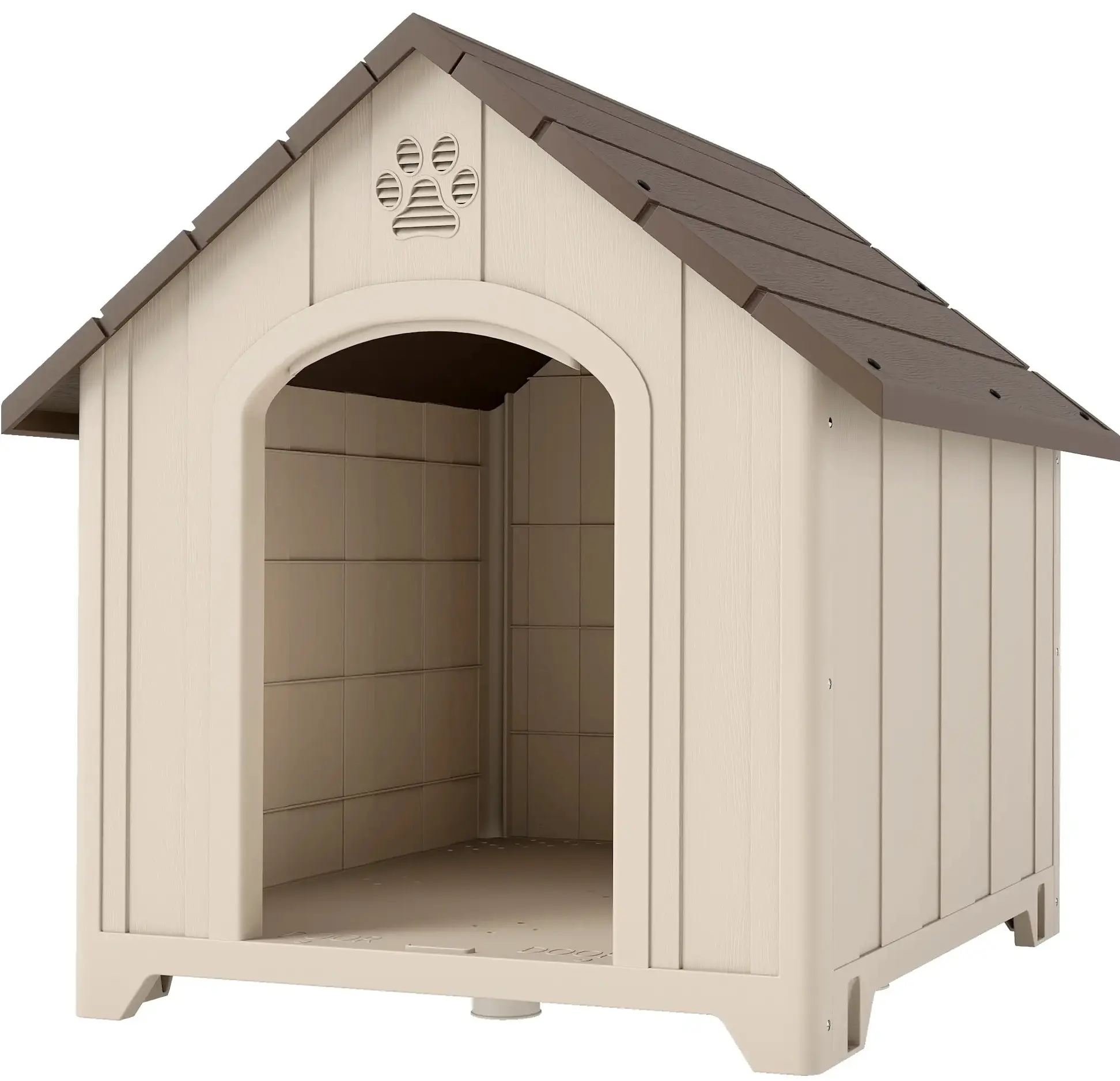 Домик для собак PawHut D02-266V01BG 102x94x103 cm (Beige/Brown) - 2