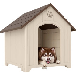 Домик для собак PawHut D02-266V01BG 102x94x103 cm (Beige/Brown) Thumb