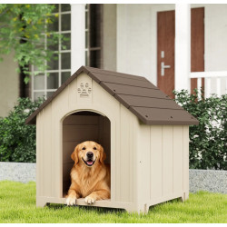 Домик для собак PawHut D02-266V01BG 102x94x103 cm (Beige/Brown) Thumb