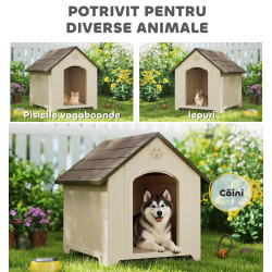 Домик для собак PawHut D02-266V01BG 102x94x103 cm (Beige/Brown) Thumb