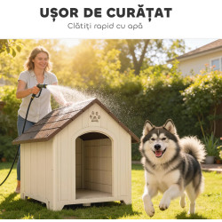 Домик для собак PawHut D02-266V01BG 102x94x103 cm (Beige/Brown) Thumb