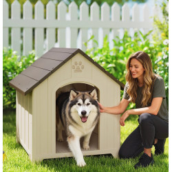 Домик для собак PawHut D02-266V01BG 102x94x103 cm (Beige/Brown) Thumb