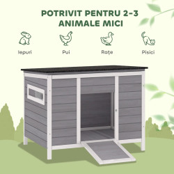 Casuta pentru rate PawHut D51-531V90GY (Grey) Thumb