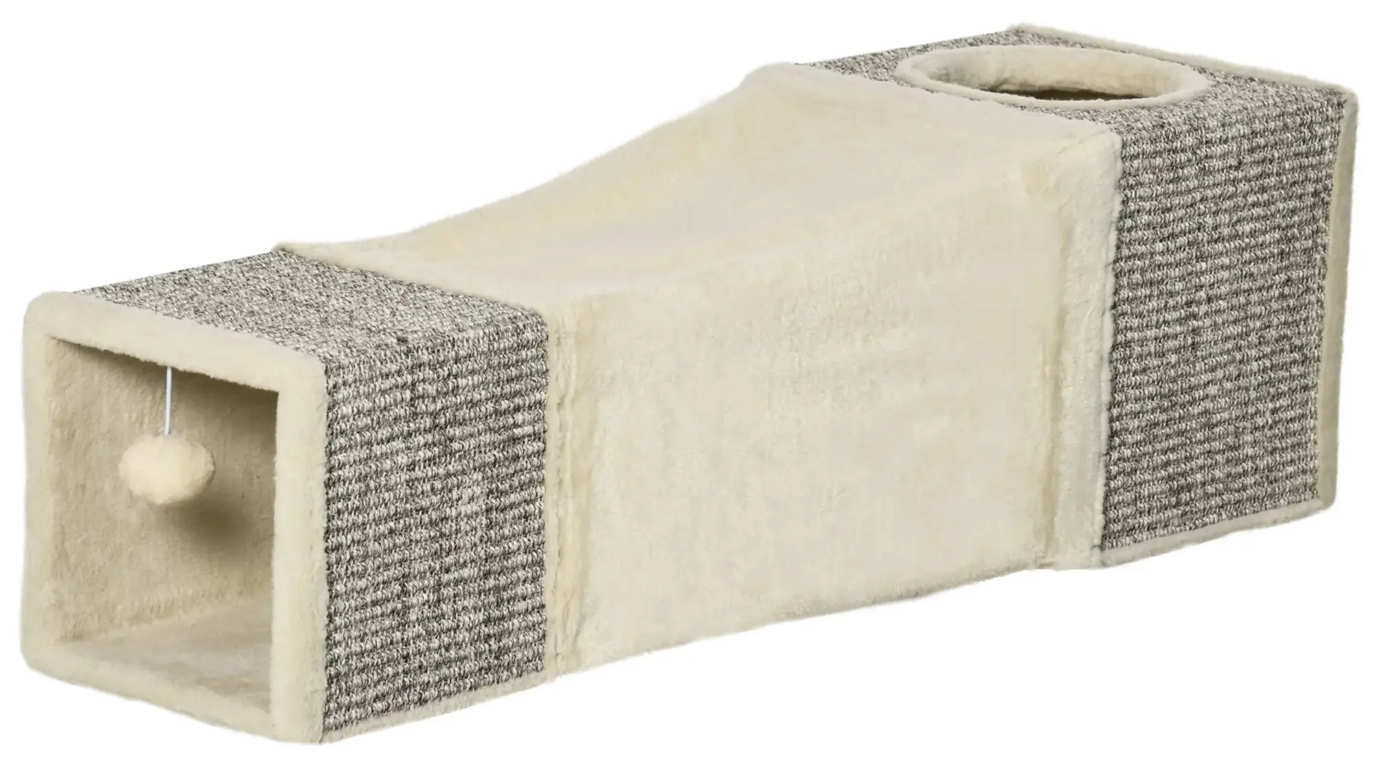 Домик-туннель для кошек PawHut D34-004V00CW (Cream/Brown) - 2